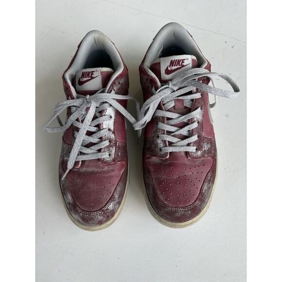 2007 Nike Dunk Low GS Team Red Metallic Silver Size 6y - Picture 4 of 9